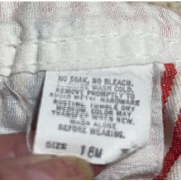 Baby Oshkosh B’Gosh Vestabak Overalls Red White & Blue Striped 18M VTG USA RARE - Picture 7 of 8